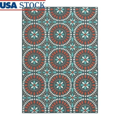 Alfombra Multi Medallion Polipropileno Interior Exterior Resistente a Manchas Fácil Limpieza Foto 1 de 4