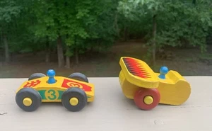 Vintage Montgomery Schoolhouse Wooden Plane And Race Car #3 - Picture 1 of 6