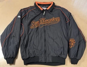 VTG MLB SAN FRANCISCO GIANTS MAJESTIC DUGOUT JACKET FLEECE LINED MEN'S XL - Picture 1 of 15