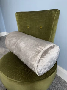 Silver Velvet Bolster Pillow - Picture 1 of 3