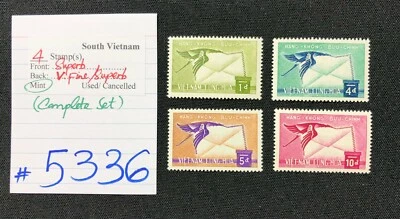 South Vietnam Stamps, 4 MINT, HANG KHONG BUU CHINH, SCV 2009= $10.00, #5336 Foto 1 de 2