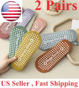 2 Pairs Non-slip Yoga Socks Female Professional Pilates Socks Floor Sports - Picture 1 of 24