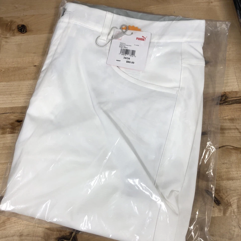 PUMA Men’s Jackpot 5 Pocket Golf Pants Size 34x34 Bright White