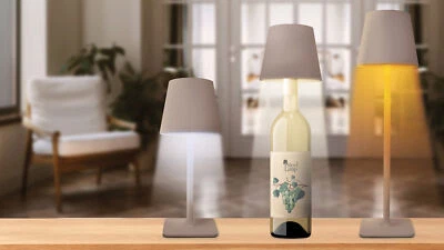 Lampada da Tavolo Ricaricabile IP44 Outdoor con Tappo Bottiglia Luce Aperitivo - Immagine 1 di 4