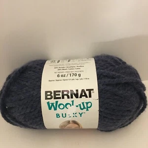 50114 BERNAT Wool-Up BULKY YARN 80% Acrylic 20% Wool 6 Oz. Denim Jean  - Picture 1 of 6