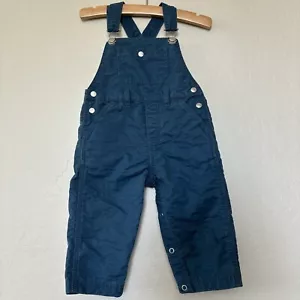 Petit Bateau Overalls Druckknopfverschluss marineblau Taschen Baby Junge Größe 12 Monate - Bild 1 von 6