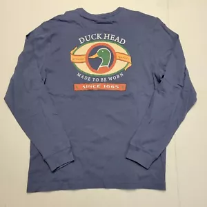 $48 New DUCK HEAD Made To Be Worn T-Shirt Men's MEDIUM M Long Sleeve Blue Cotton - Picture 1 of 9