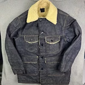 De Colección Sears Roebucks Chaqueta Denim Grunge Trabajo Sherpa Forrado Rancho Vaquero Tareas Abrigo - Imagen 1 de 13