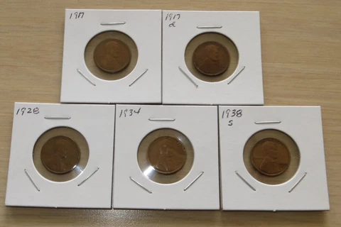 5 Wheat Pennies 1917-1938s (3P6-10) Vintage Wheat Pennies Add to Your collection Cover