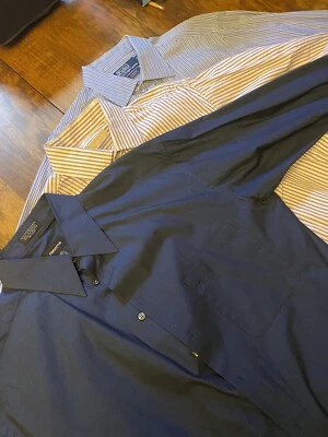 Lot of (3) Premium French Cuff Dress Shirts 16 32/33 Claiborne Michael Kors Polo - Image 1 of 4