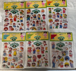 Vintage 1983 Cabbage Patch Kids Puffy Stick Ons Aufkleber - 6 Stück - versiegelt - Bild 1 von 11
