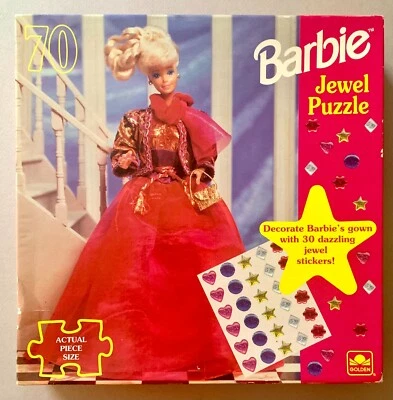 Barbie Joya Puzzle 70 Piezas Rompecabezas 1991 ¡SELLADO! DE COLECCIÓN DORADO NUEVO Foto 1 de 3