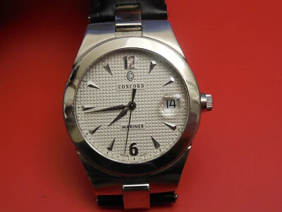 RELOJ HOMBRE CONCORD MARINER ORIGINAL ACERO INOXIDABLE 35MM FECHA REDONDA Foto 1 de 4