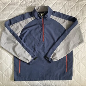 FootJoy Jacket Mens XL Long Sleeve 1/2 Zip Pullover Golf Blue Red Windbreaker - Picture 1 of 13
