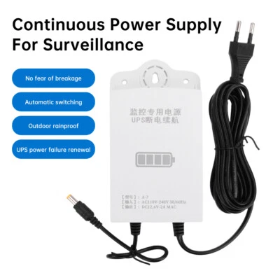 12V DC UPS Uninterruptible Power Supply Adapter Monitor Emergency Power Supply - Image 1 of 4