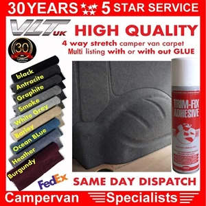 Camper Van Carpet 4 Way Stretch Lining VW T6 5 Transporter Caddy transit Trimfix - Picture 1 of 21