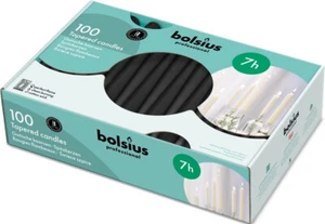 BOLSIUS TAPERED DINNER BLACK CANDLES PACK OF 100 PARTY WEDDING PARTY DECOR - Picture 1 of 3