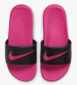 Brand New Nike Kawa Slide Sandal (GS/PS) Toddler 3Y Black/Vivid Pink