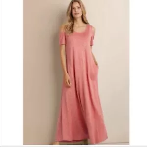 Soft Surroundings Hot Coral Electra Maxi Dress L - Picture 1 of 3