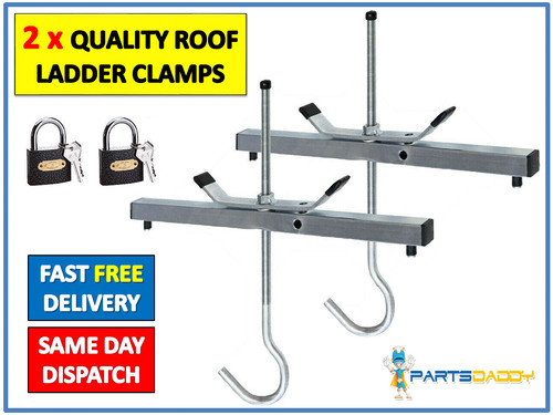 UNIVERSAL LADDER ROOF RACK CLAMP CLAMPS LOCKABLE FREE LOCKS LADDERS ...