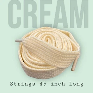Lacci per scarpe crema stringhe 3/4 larghi 45" per scarpe e sneakers spedizione veloce - Foto 1 di 4