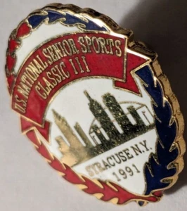 Vintage US National Senior Sports Classic III Syracuse, NY 1991 lapel pin - Picture 1 of 5