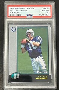 1998 BOWMAN CHROME #BCP1 PEYTON MANNING PREVIEW PSA 10 GEM MINT 331