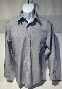 Brooks Brothers Makers Shirt Relaxed 15-3 Blue Stripe USA VTG 90s - 42 Chest - Picture 1 of 15