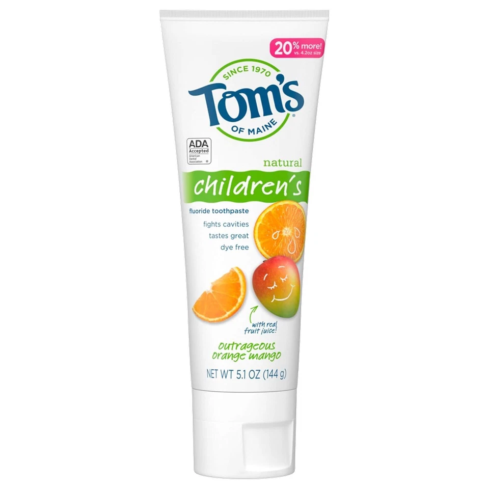 Tom's of Maine Natural Children's Fluoride Toothpaste Outrageous Orange