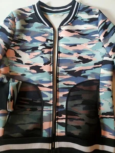 C&C CALIFORNIA Women's Camouflage Scuba Bomber Camo Full Zip Jacket Size L NEW - Picture 1 of 6