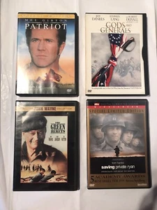 War Lot of 4 DVD Gods & Generals, The Patriot, Saving Private Ryan, Green Berets - Picture 1 of 12