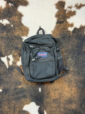 vintage jansport backpack Corduroy Black 90s  Flaw Bleach Stain Foto 1 de 4