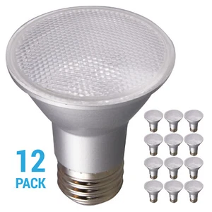 12 Pack 25° LED 120V 6.5W =50W PAR20 Medium E26 Dimmable Silver 4000K Cool White - Picture 1 of 14