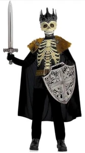 DARK KING Halloween Costume 4 Pcs Kids LARGE 12-14 + FREE MAKUP NEW Opened Bag * - Picture 1 of 21