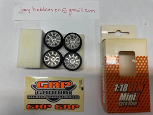 Kyosho Mini Z Foam Tires. GLX11B 2008 Made In Italy. Silver 10 Spoke 1/24 Scale - Picture 1 of 3