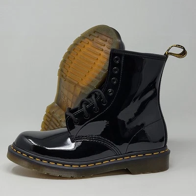 Dr. Martens 11821 Womens Boot Patent Leather 1460 Combat Boots Black Size 11 New - Image 1 of 4