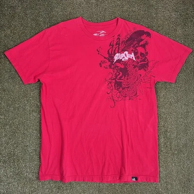 Y2K Rip Curl T-Shirt Men’s Surf Skull Graphic Tee Size XL Red Grunge - Image 1 of 4
