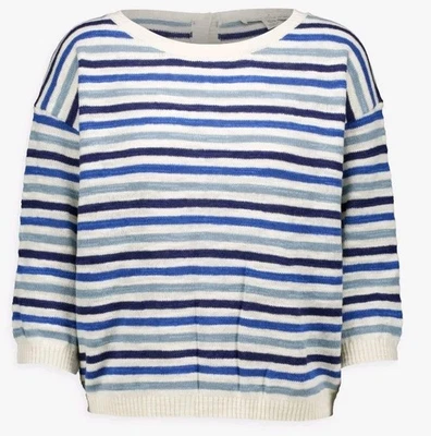 BNWT Seasalt  Cream & Blue Striped Button Back Jumper Sweater UK 14 not sezane - Image 1 of 2