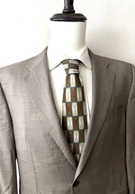 Traje Chaqueta Hickey Freeman Loro Piana 42R Calce Ajustado Super 120's Uñas Head Taupe Foto 1 de 4