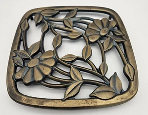 Vintage 1980s Princess House Antiqued Brass Trivet - Picture 1 of 11