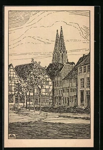 Künstler-AK Soest, Blick auf die Wiesenkirche - Picture 1 of 2
