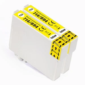 2 Jaune Cartouches d'encre remplacer Epson Stylus T0714 non-OEM / Compatible - Photo 1/7