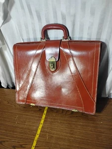 Vintage BRIEF BAG ACCESSO FRAME BRIEFCASE Top Grain Cowhide Looks Great! - Picture 1 of 11