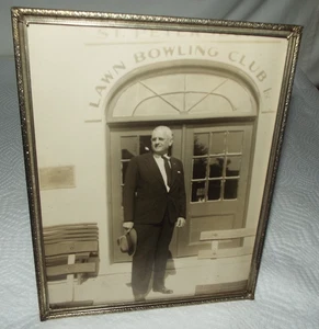 1940'S 9" X 7" FRAMED B&W PHOTO LAWN BOWLING CLUB ST. PETERSBURG FLORIDA READ!!! - Picture 1 of 10