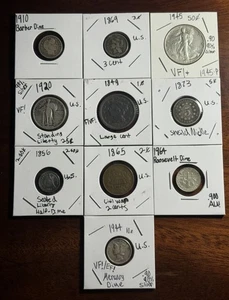 1800s/1900s US Coin Lot! Half Dime, Large Cents, 90% Silver,  + More! - Picture 1 of 14