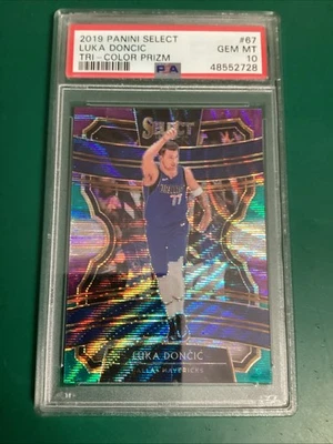 2019-20 Panini Select Tri-Color Prizm #67 Luka Doncic Mavericks PSA 10 GEM 2728 - Image 1 of 4
