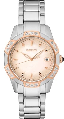 Seiko Diamond Collection SKK730 33mm Two-Tone Women's Watch-Mother of Pearl Dial - Image 1 of 3