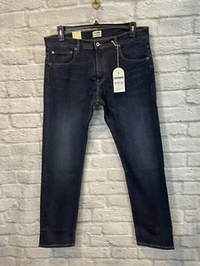 Nuevo con etiquetas vaqueros de mezclilla Candiani para hombre M1 de ajuste ajustado lavado oscuro talla 38x34 - Imagen 1 de 11