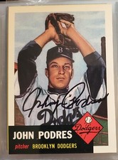 Johnny Podres 1953 Topps Archives signed autographed card Brooklyn Dodgers