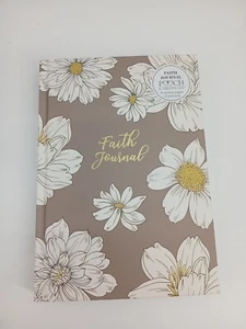 Pooch & Sweetheart Faith Writing Journal Flowers White Gold Foiling Embellishd - Picture 1 of 12